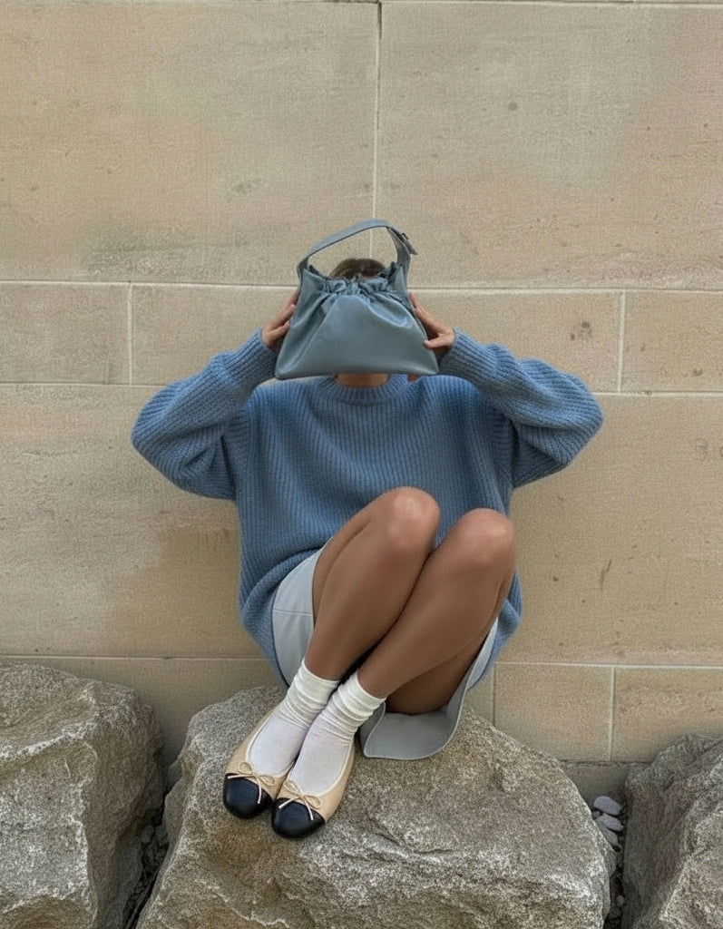 Soft Gathered Blue Bag