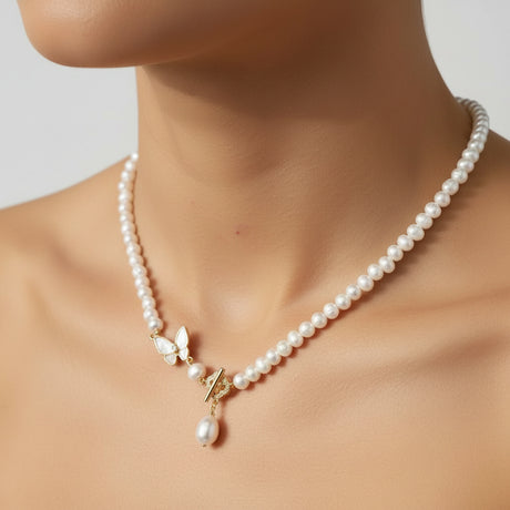 Freshwater Pearl Necklace 6–7 mm · Gold Flash Clasp