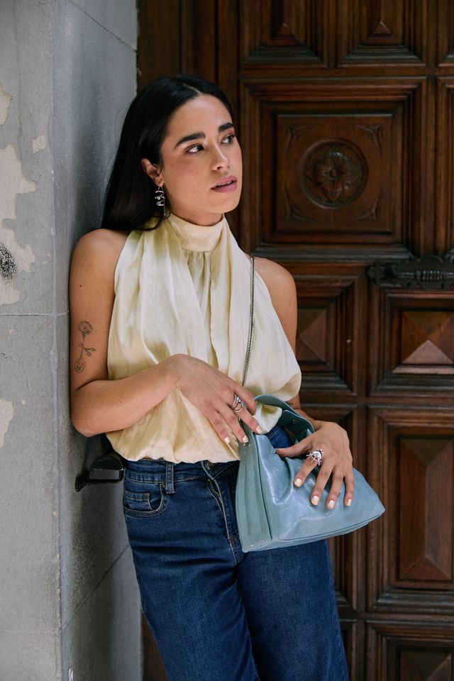Soft Gathered Blue Bag