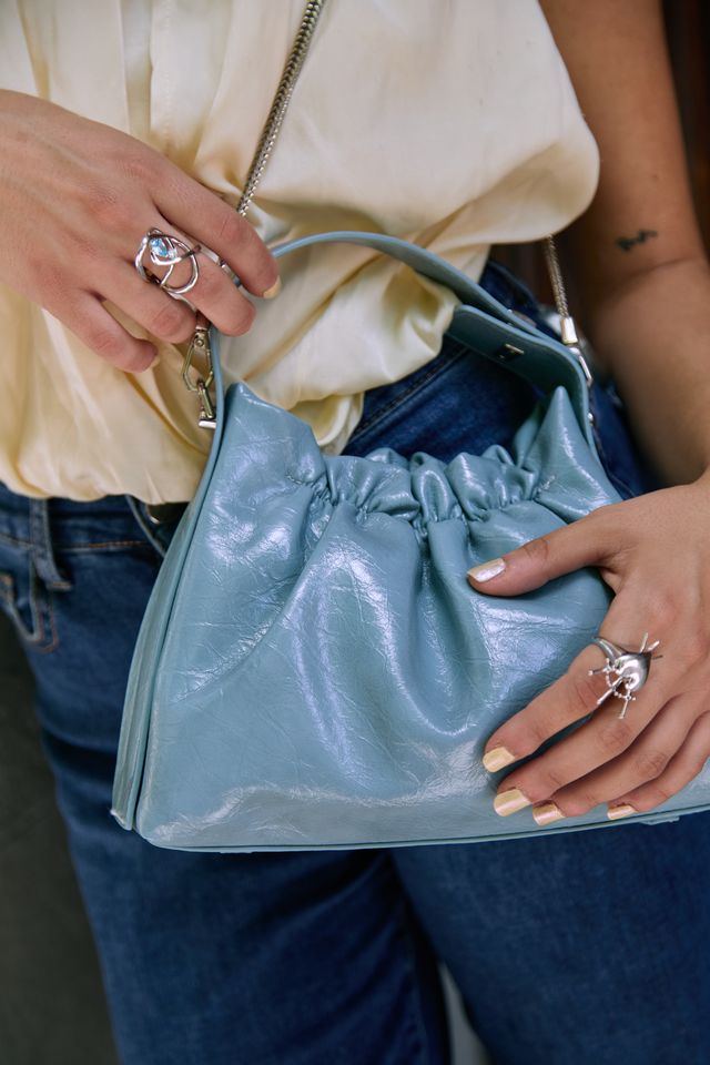 Soft Gathered Blue Bag