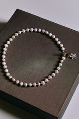 Freshwater Pearl Necklace with Flower Clasp