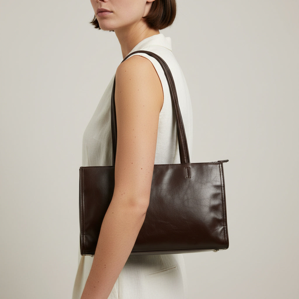 Chocolate Long Straps Rectangular Bag