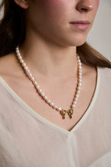 Freshwater Necklace 6–7 mm · Round T-Bar Clasp Gold Flash