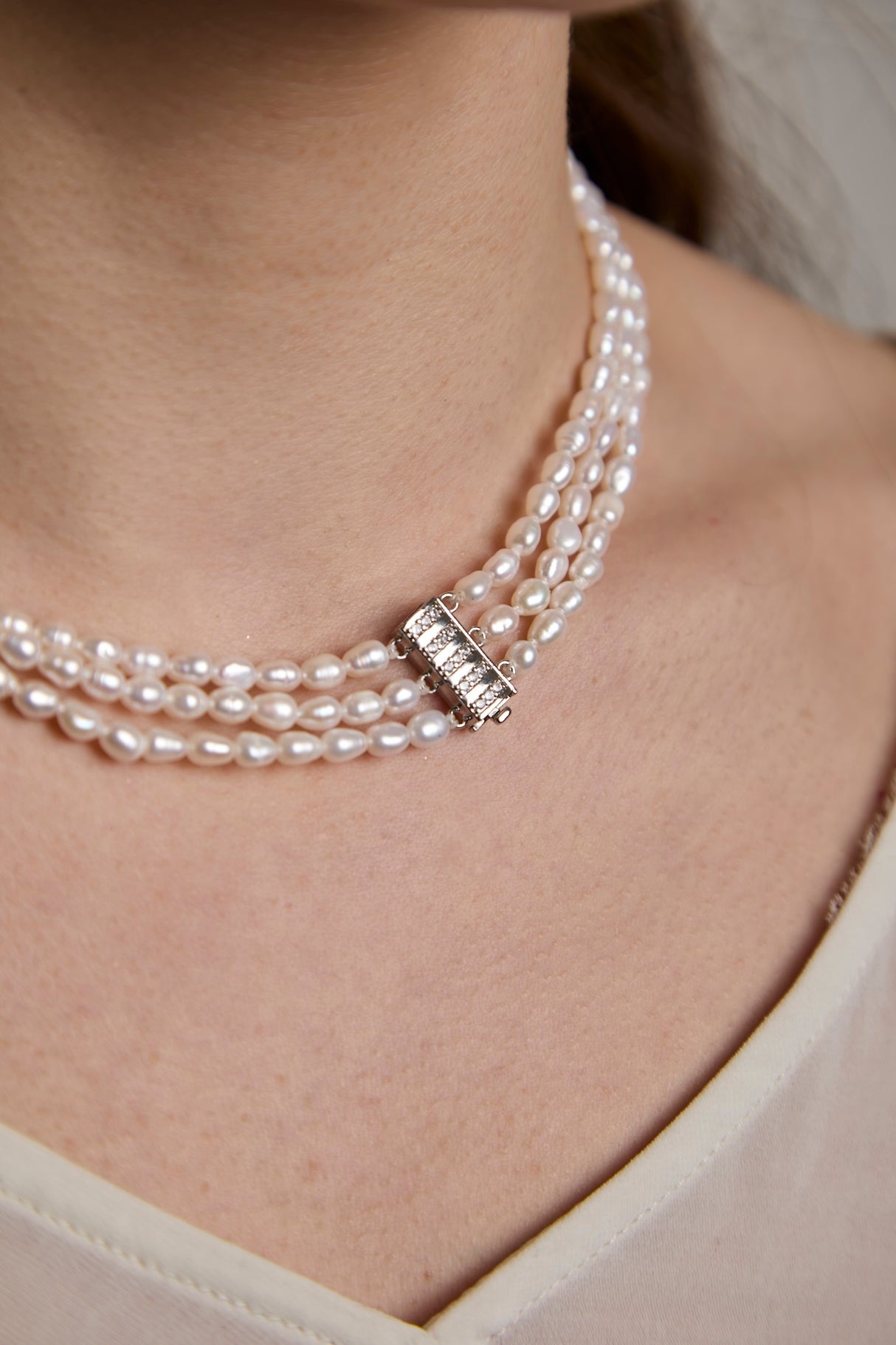 Baroque Pearl Necklace 4–5 mm · Rice Shape · Elegant Edition