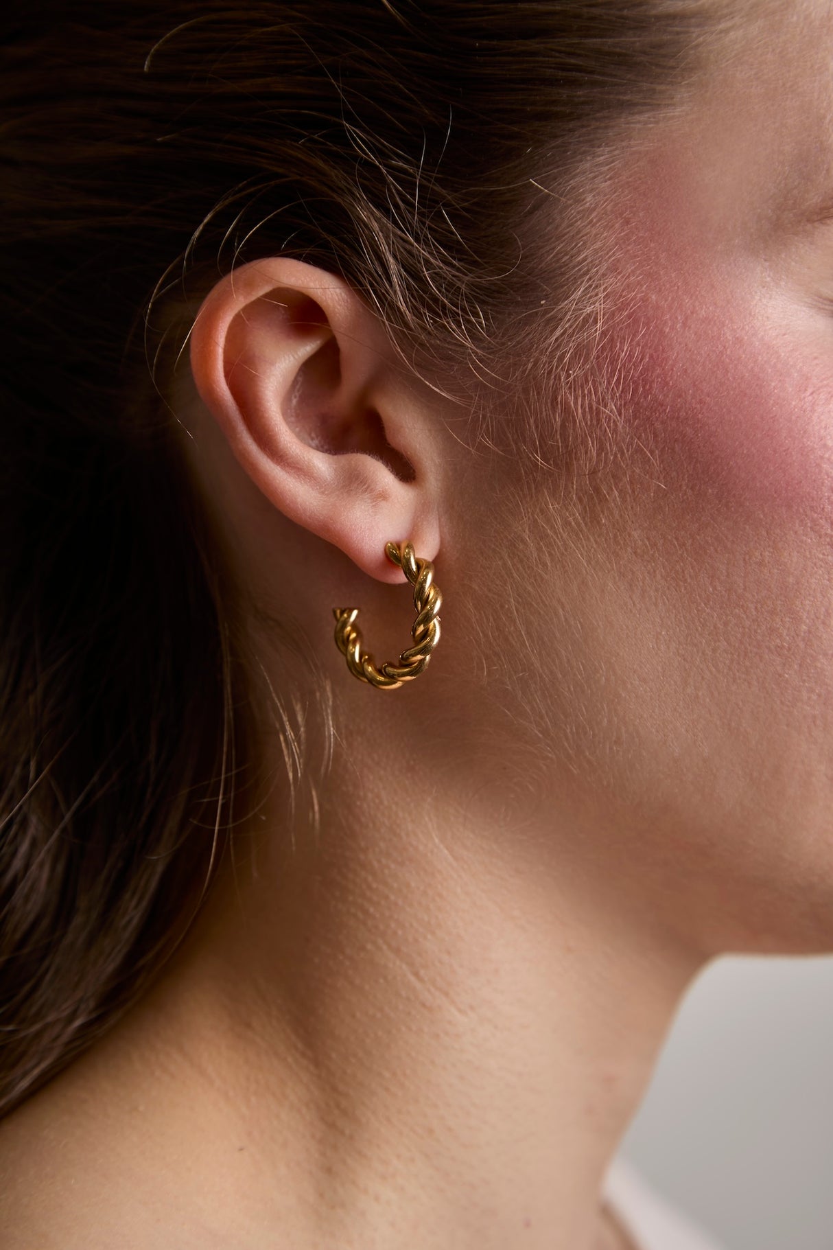Gold Twist Hoop Earrings