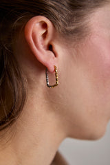 Two-Tone Faceted Rectangular Earrings