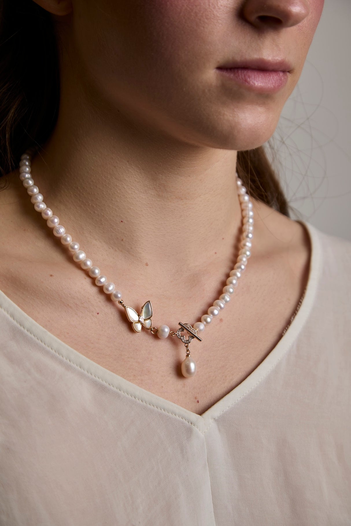 Freshwater Pearl Necklace 6–7 mm · Gold Flash Clasp
