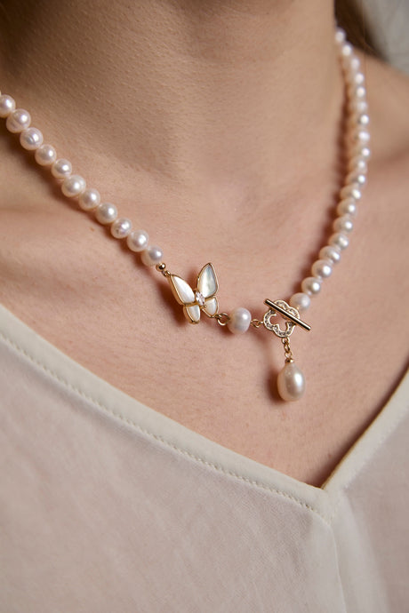 Freshwater Pearl Necklace 6–7 mm · Gold Flash Clasp