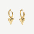Pendientes Corazón Alargado en aleación con chapado en oro flash, diseño minimalista y charm de corazón alargado. Elegantes y ligeros para looks diarios o de noche.
