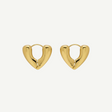 Pendientes dorados Corazón Bold con forma redondeada, acabado pulido y aro seguro, diseño voluminoso y ligero.