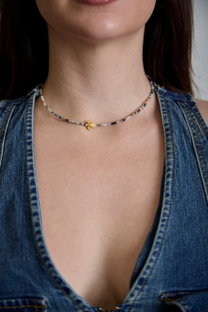 Collar Semipreciosas con tortuga - DONNABATEA