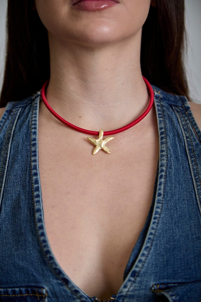 Collar corto cordon con estrella - DONNABATEA