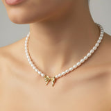 Freshwater Necklace 6–7 mm · Round T-Bar Clasp Gold Flash