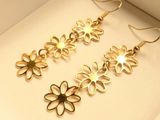 Pendientes Flores Dorado - KALINEI